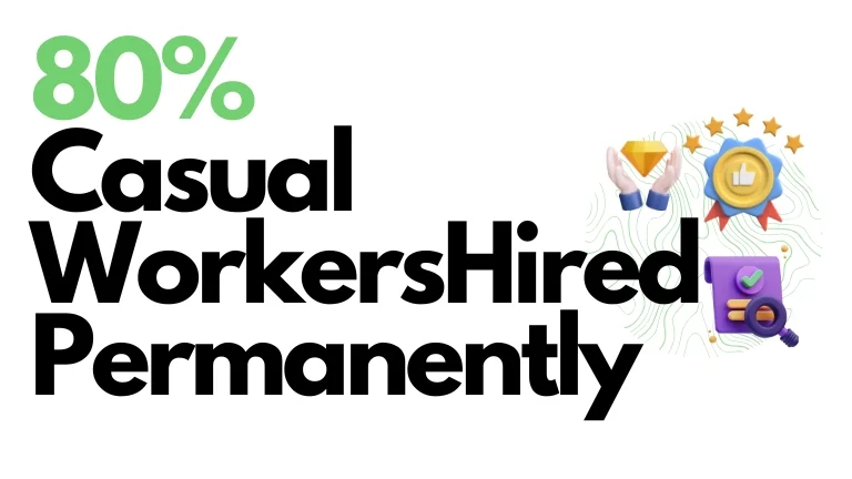 80% Casual Workers Hired Permanently SMS Personnel Melbourne